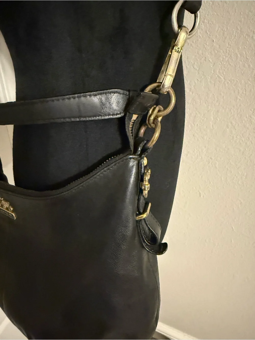 Coach Black Leather Hobo with Gold Hardware - Coach Madison